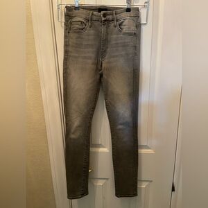 MOTHER Women’s High Waisted Looker Suprmoon Charcoal Skinny Jeans